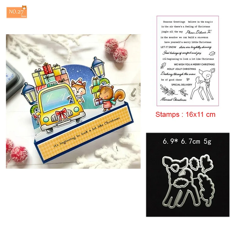 

Christmas Good Wishes Words Stamps and Metal Cutting Dies for DIY Scrapbooking Photo Album Embossing Greeting Card 2021 New
