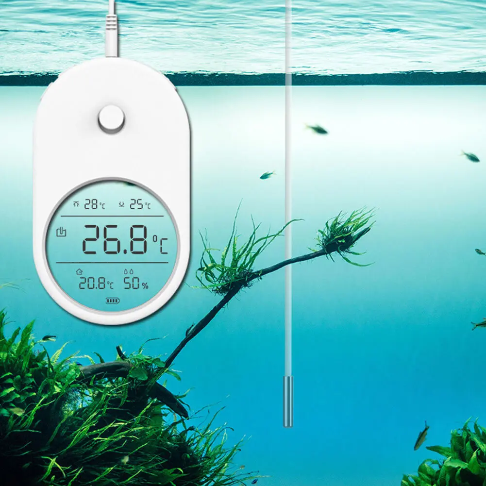 

Аквариумный Термометр-Гигрометр 3 в 1, электронный измеритель температуры воды в аквариуме с ЖК-дисплеем, аксессуары для рыб