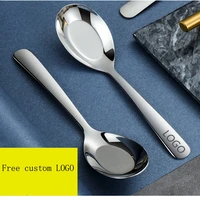 stainless steel soup spoon chinese stainless steel childrens rice spoon flat spoon kitchen tableware