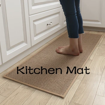 Rug Cotton and Linen Kitchen Mat Carpet Door Mat Rugs For Bedroom Water and 0il Absorbing Non-slip Dirt-resistant Waterproof
