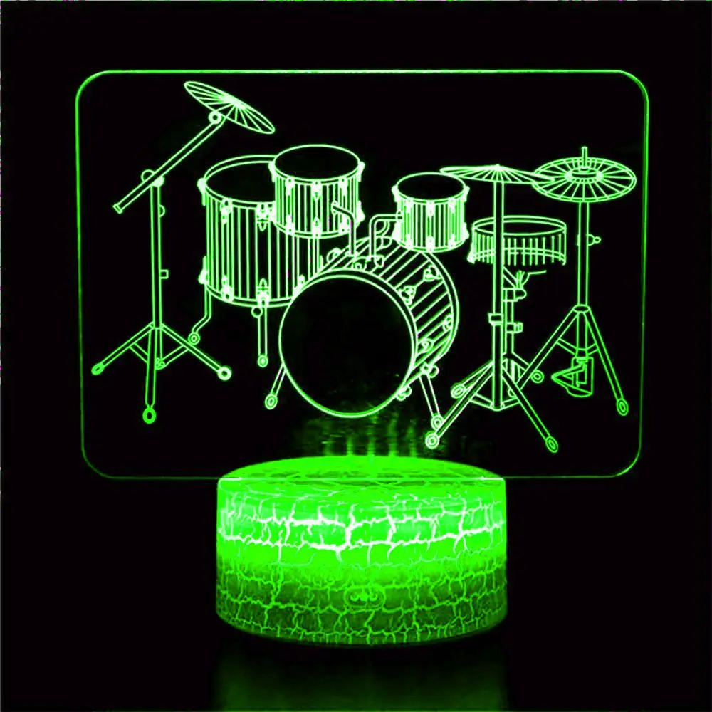 

Drum 3D USB Night Light Concert Icon Memorial Fan Music Game Gift Statue Model Desktop Bedroom LED Desk Lamp Christmas Gift