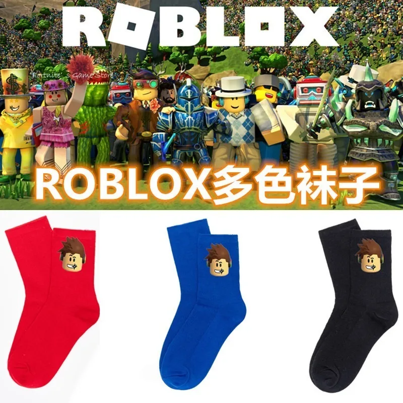 Roblox Socks Game Anime Figure Men Women's Autumn Winter Candy Color Medium Tube Casual Sports Stockings Baby Boys Girls Gifts | Игрушки