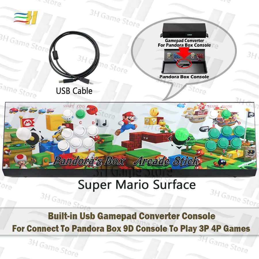 Встроенный Pandora Box 9D Usb конвертер геймпада консоль для подключения к Pandora Box 9D контроллер консоль для игры 3P 4P аркадная игра - Цвет: Super Mario