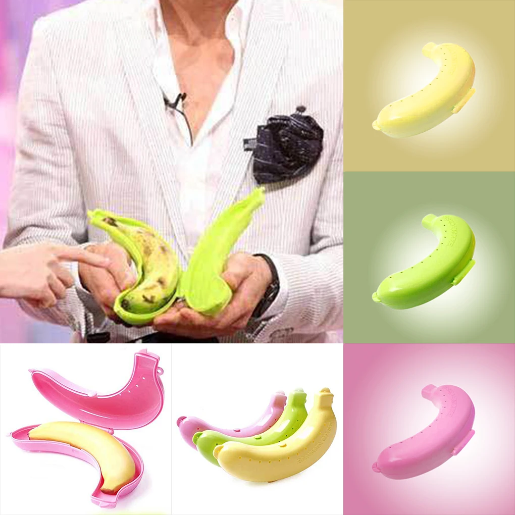

2021 NEW Plastic Banana Protector Container Box Holder Case Food Lunch Fruit Storage