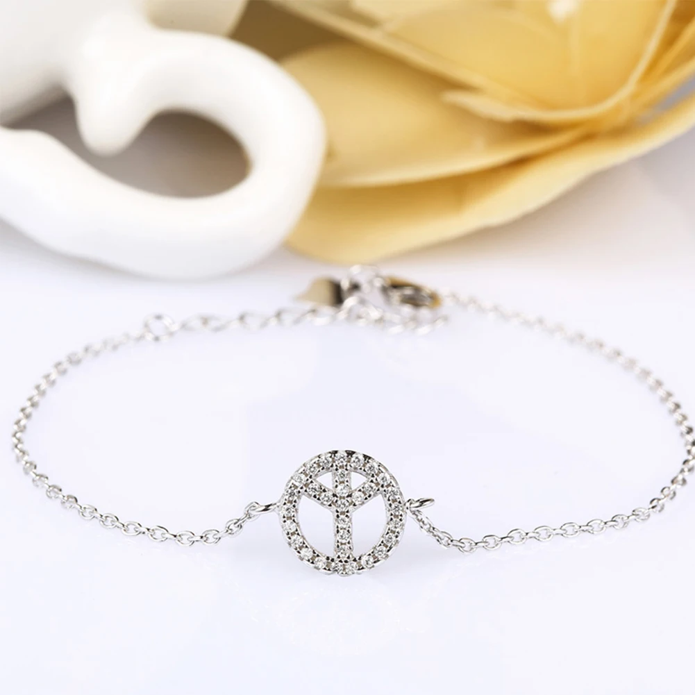 

Fashion Simpleness Zircon Circle Women Chain Bracelets On Hand 925 Silver Original Luxury Fine Jewelry For Woman Jewellery