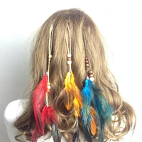 women feather hair clips 3pcs handmade boho hippie hair extensions with clip comb diy accessories hairpin headdress