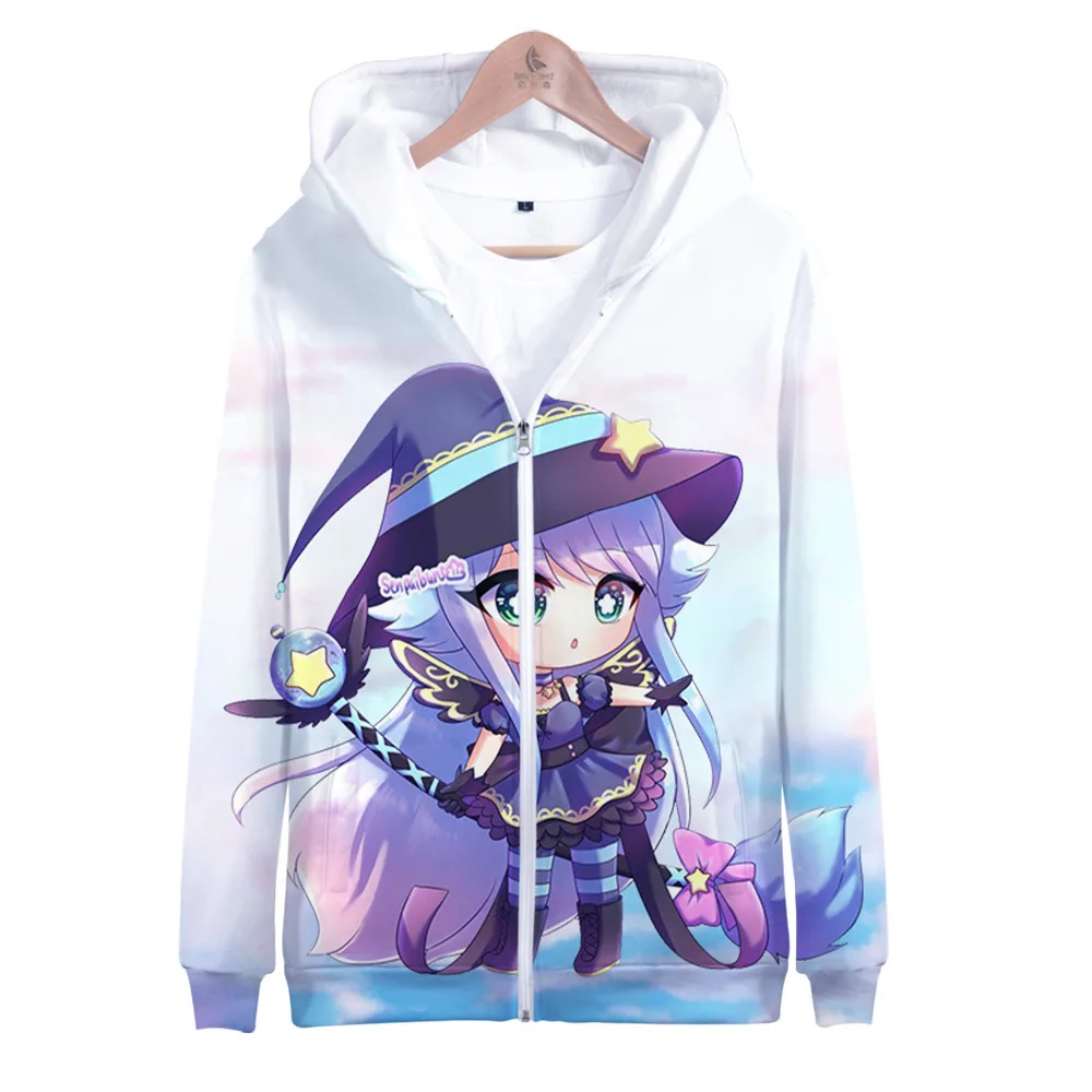 Gacha Life Zipper Hoodies boy/girls 3D Print Kawaii Sweatshirt Fashion Gacha Life  kids Hooded Oversized clothes Tops