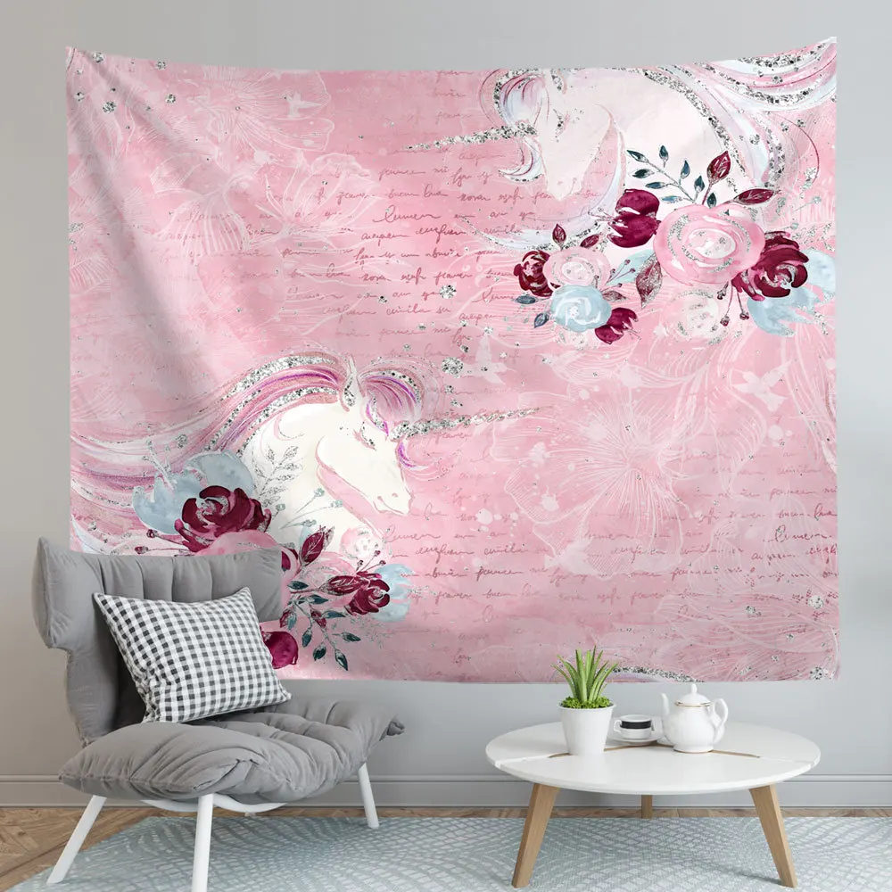 

Fantasy Unicorn Series Home Tapestries Wall Painting Bedroom Decoration Wall Hanging Blanket Ground Carpet Yoga Mat Carpet Mat