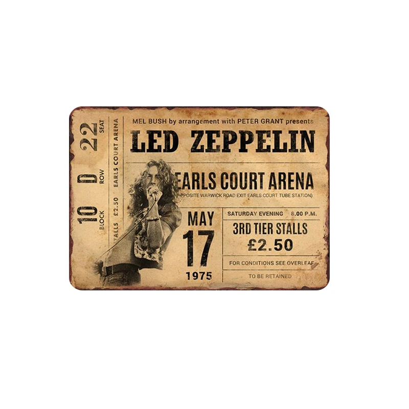 Famous Rock Band Tin Sign Vintage Shabby Poster Art Decor Bar Pub Roll Club Retro Music Plaques Iron Plate Painting | Дом и сад