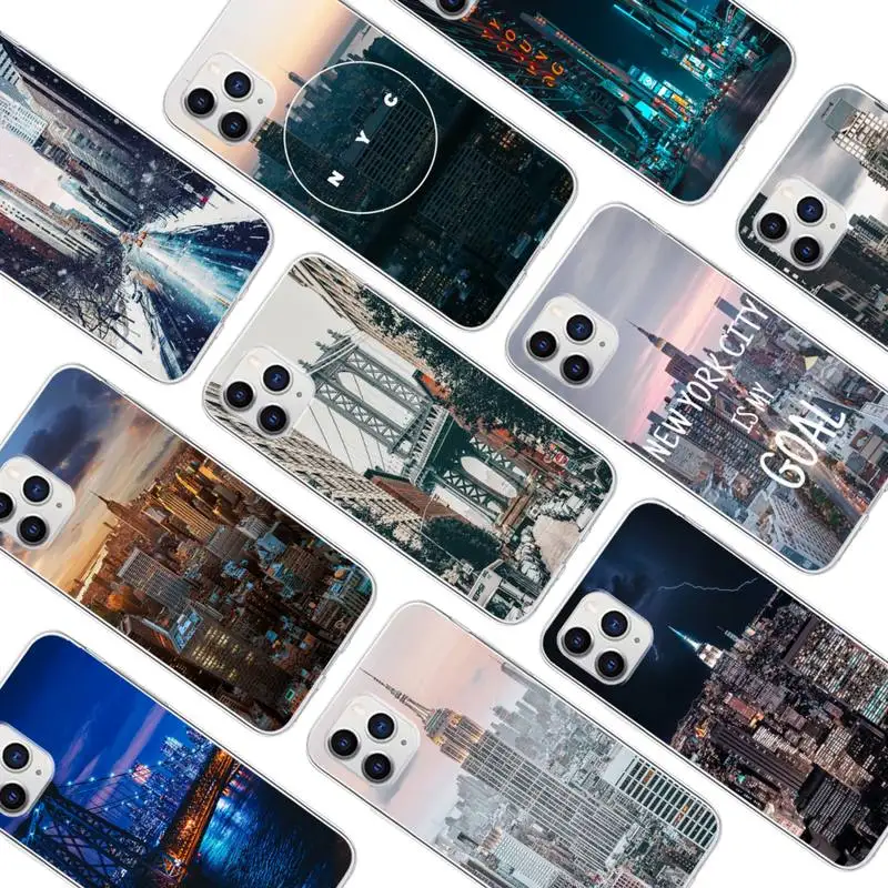 

New York City Phone Case For IPhone 13 Mini 12 11 Pro Max Xs X Xr 7 8 Plus Se 2020 Transparent Coque