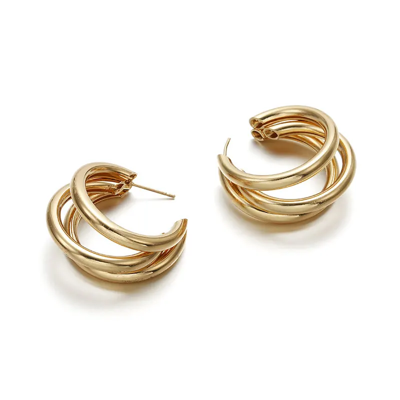 

Vintage stud Earrings for women gold color big geometric statement earring 2021 earring fashion jewelry