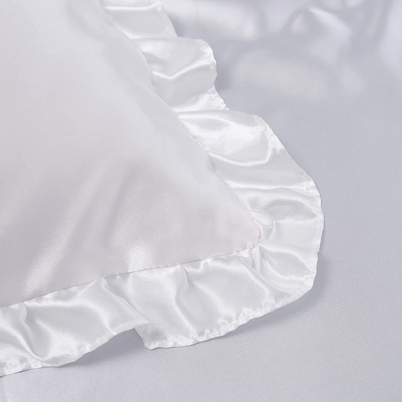 

Lace Pure Satin Silk Bedding Set Adult Luxury Duvet Covers With Pillowcase Single Double Queen King Bed Sheet Bedclothes White