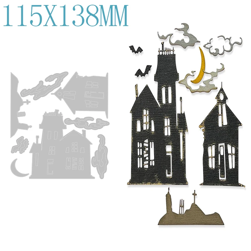 

Halloween House Metal Cutting Dies Stencils Scrapbooking Embossing DIY Crafts Paper Cards Album Decor Metal Dies Cut