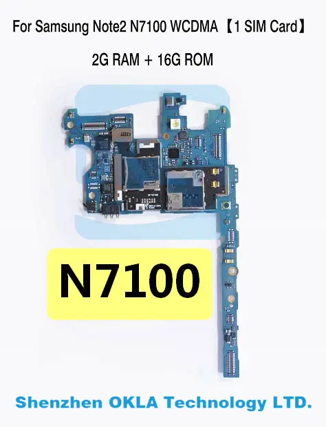 Разблокированная материнская плата для Samsung Note2 N7100 1 шт. 2 ГБ 16 Гб ПЗУ|Платы