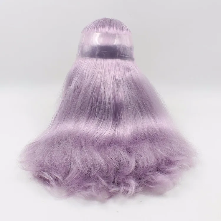 Для куклы Blyth ледяной парик с куполом, золотистые фиолетовые серые волосы, белый натуральный загар темно-супер черный парик для волос, игрушка подарок для девочек