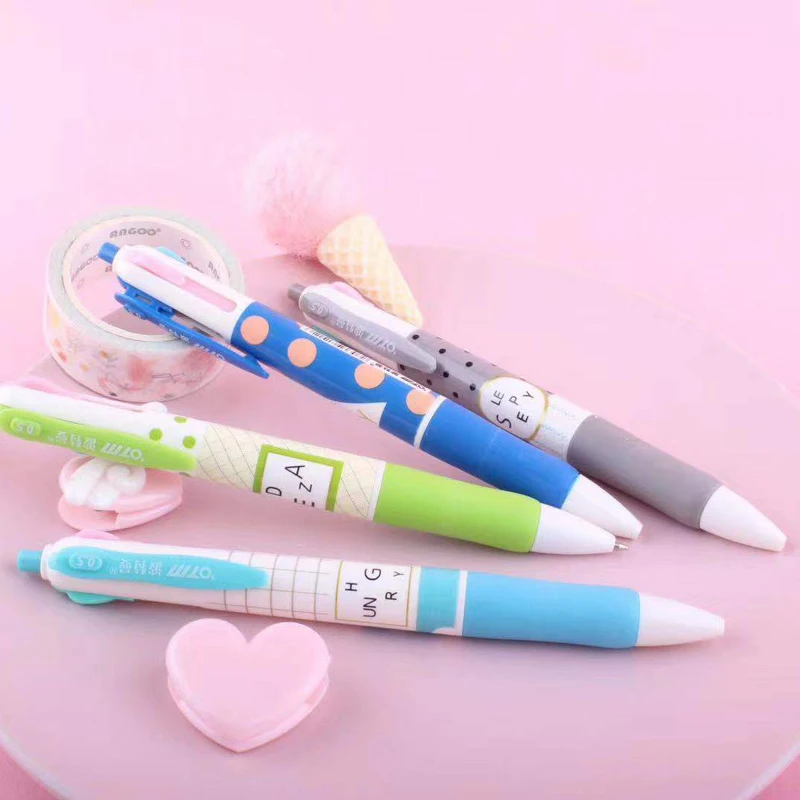 1 симпатичная Шариковая ручка с простым дизайном и английским алфавитом 4 цвета