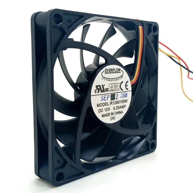 

80mm fan 8015 12V Double Ball Ultra-thin Fan R128015BM 8cm Computer CPU Cabinet Display Card Speed Measuring Fan