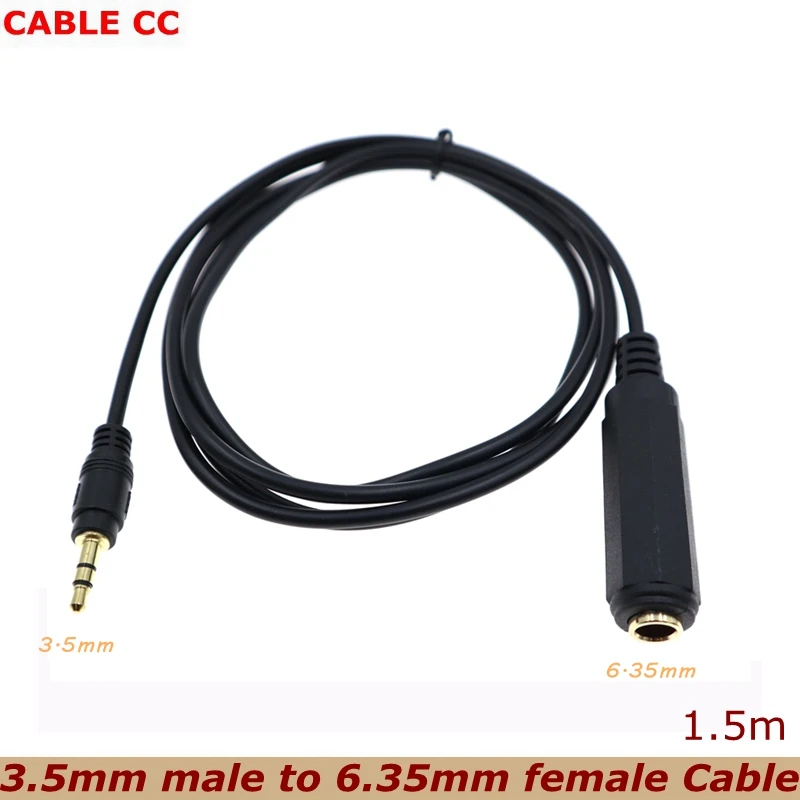 

3.5mm male to 6.35mm female audio stereo cable 1/8 male to 1/4 female lossless adapter for mobile phone computer microphone 1.5m