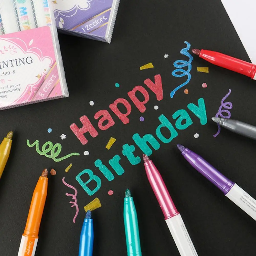 8/12 цветные металлические маркеры нетоксичные перманентные для автомобильных