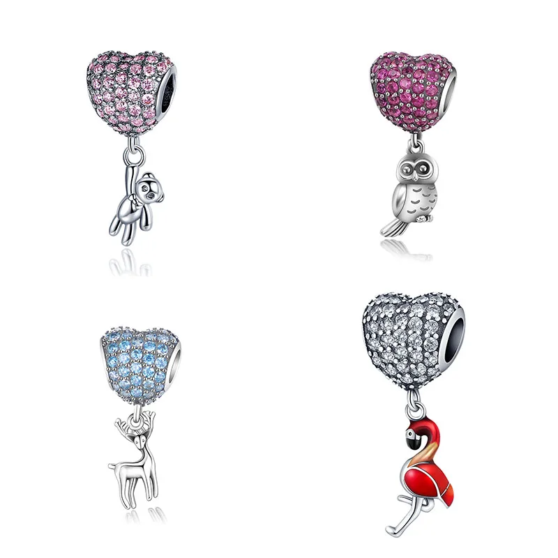 

2021 New 925 Sterling Silver Zircon Heart Be Applicable Shaped Charm For Original Pandora Bracelet Ladies Fashion DIY Bracelet