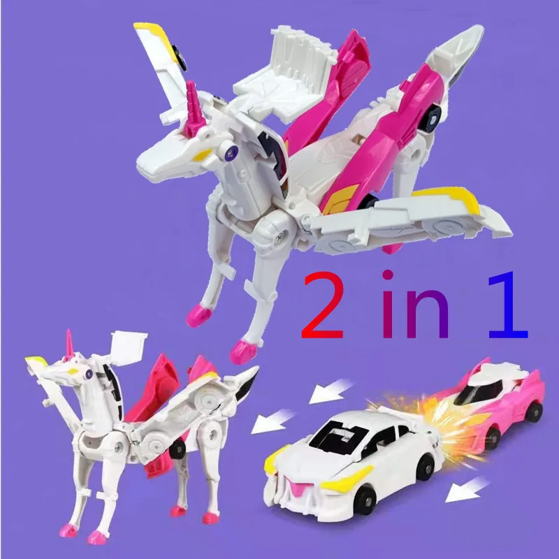 Hello Carbot-robot de cuerpo de unicornio serie Mirinae Prime, modelos de juguete 2 en 1, modelo de coche deformado de un paso, juguetes para ni&ntilde;os-0
