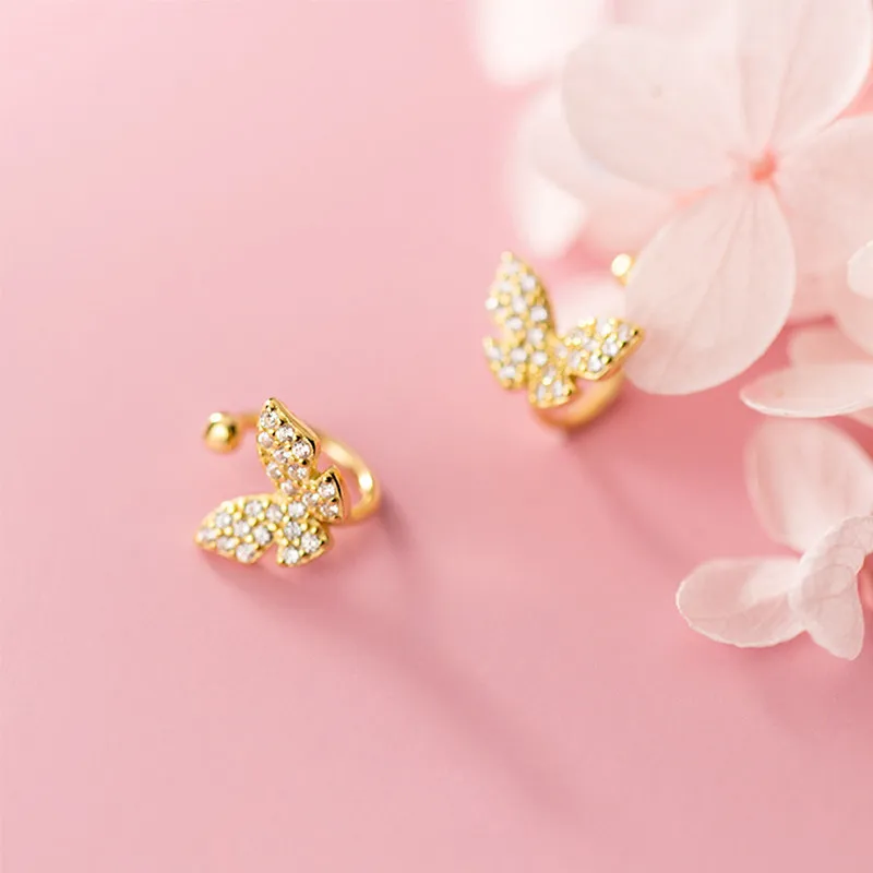 Женские серьги Клипсы из серебра 925 пробы с фианитом|Серьги-клипсы| |