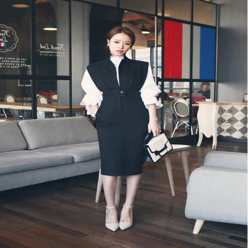 Женское офисное платье костюм легинса платье-жакет женское осеннее облегающее