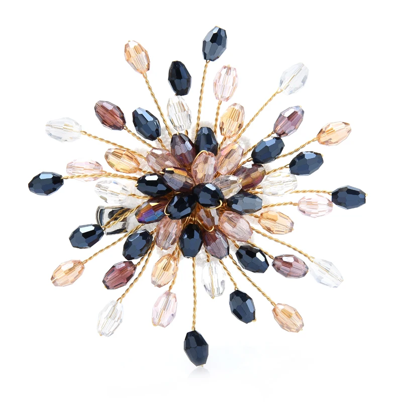 Женская разноцветная брошь в виде снежинки | Украшения и аксессуары