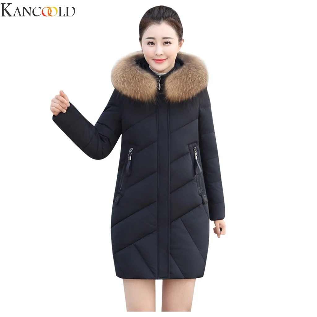 Женская зимняя куртка-парка с капюшоном и воротником из искусственного меха 3