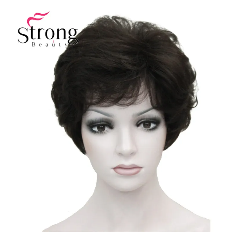 StrongBeauty женские парики пушистые натуральные вьющиеся короткие синтетические