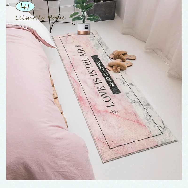 Прикроватный ковер из бархата ягненка с буквенным узором декоративный для