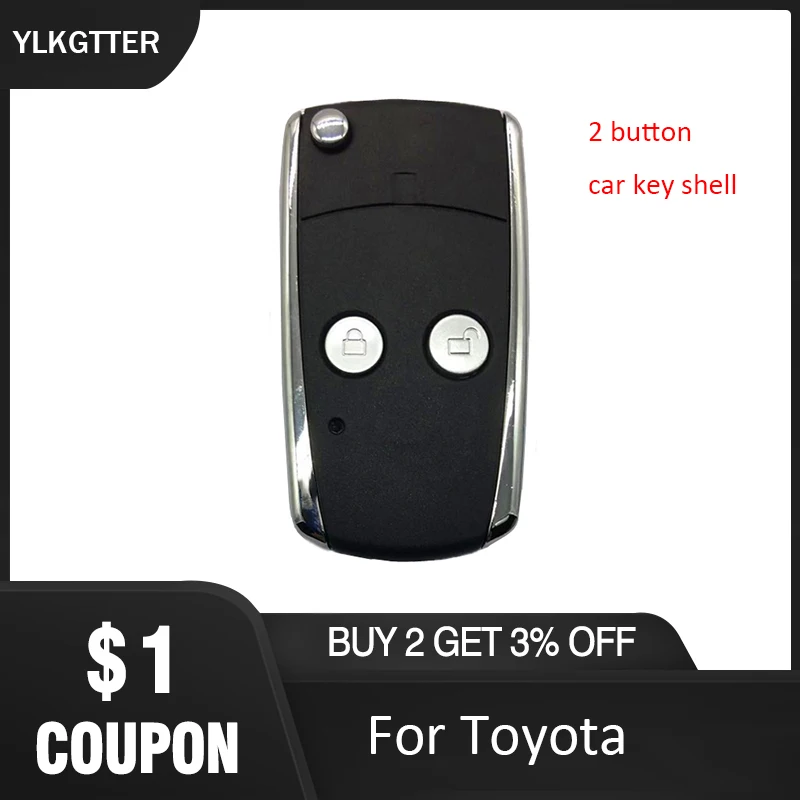 YLKGTTER 2 кнопки Складной флип пульт дистанционного ключа чехол для Toyota Camry Corolla Yaris