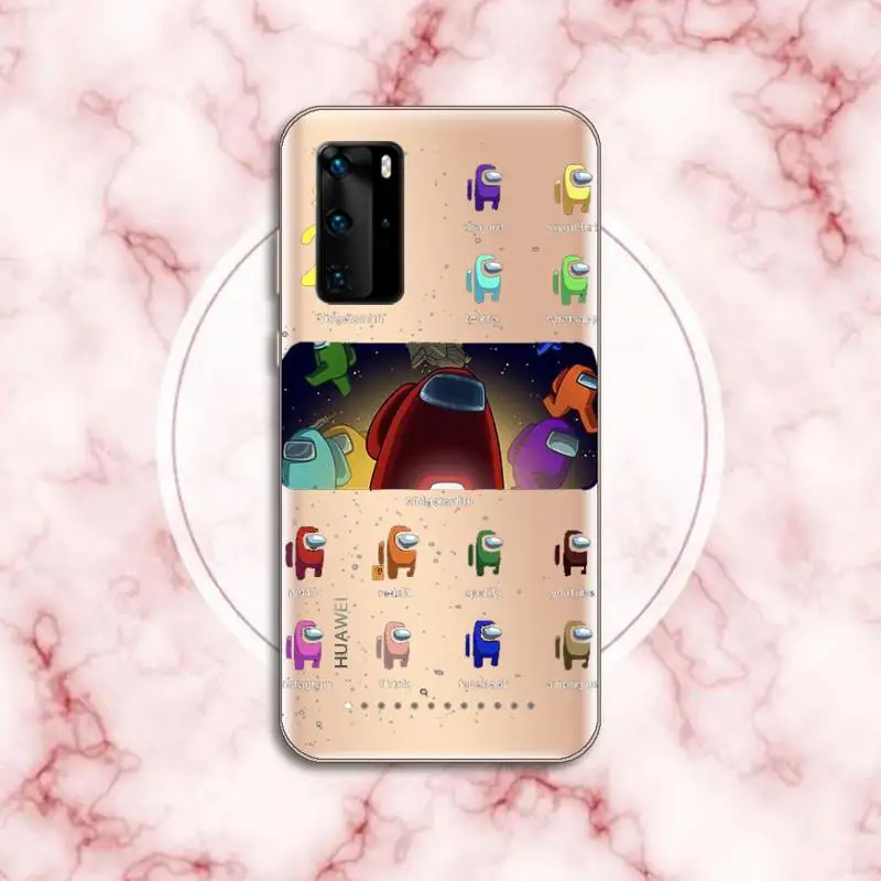 

Cute cartoon Among Us game Phone Case Transparent for Huawei P honor 8 10i 20 30 40 smart 2019