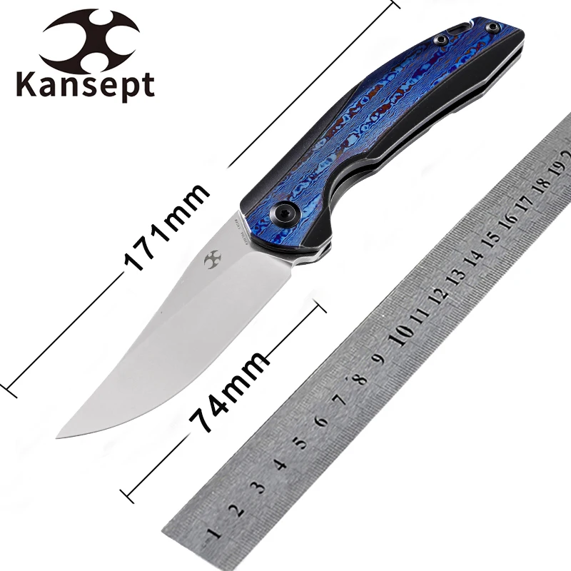 

Kansept Mini Accipiter K2007A6 Pocket Folding Knives under 3'' S35VN Blade Titanium Handle with Timascus Inlay EDC Knife