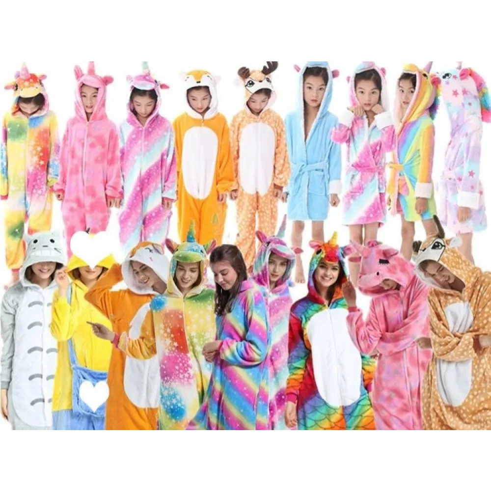 Теплый wellsoft Пижама Единорог кигуруми косплей спальный комплект Женская пижама| |