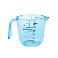 150300600ml plastic measuring cup transparent blue mug pour spout clear liquid measure beaker jugcup container high quality