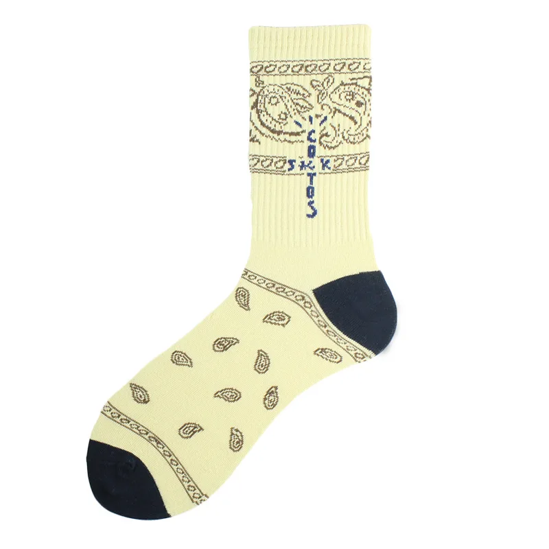 

2021 Spring and Summer Men and Women Cotton Tube Socks Clown Face Stitching Personality Harajuku Street Skateboard Fun Couples