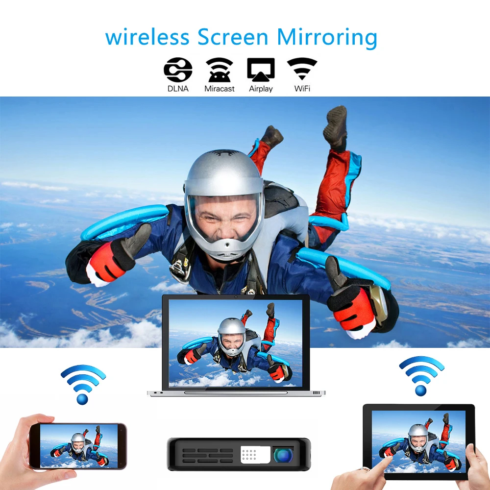 Vivicine X2 светодиодный мини-проектор, Android 7,1, батарея 4200 мАч, умный HDMI USB PC игровой портативный беспроводной мобильный проектор