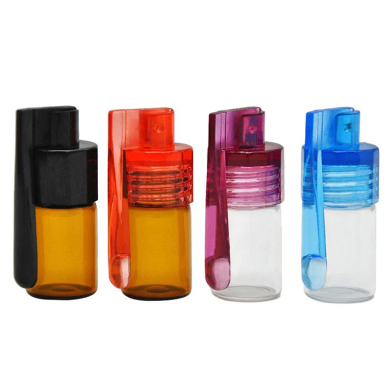 

36mm/51mm Glass Bottle Snuff Snorter Botella Bullet Travel Pill Containers Stash Container Small Pill Case