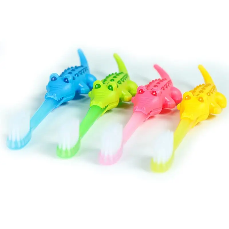 

4pcs/lot Kids Cartoon Crocodile Toothbrush Children Soft Bristle Tooth Mouth Clean Oral Care U2JD