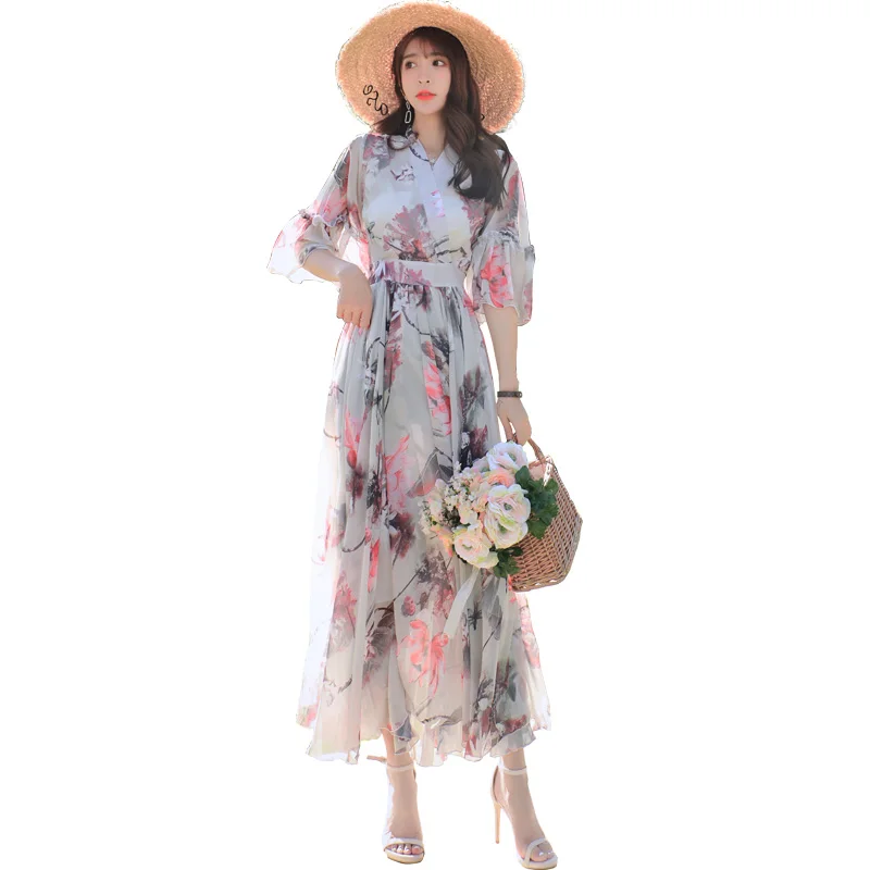 

Dress new cross collar slim fashion dress elegant ladies quality