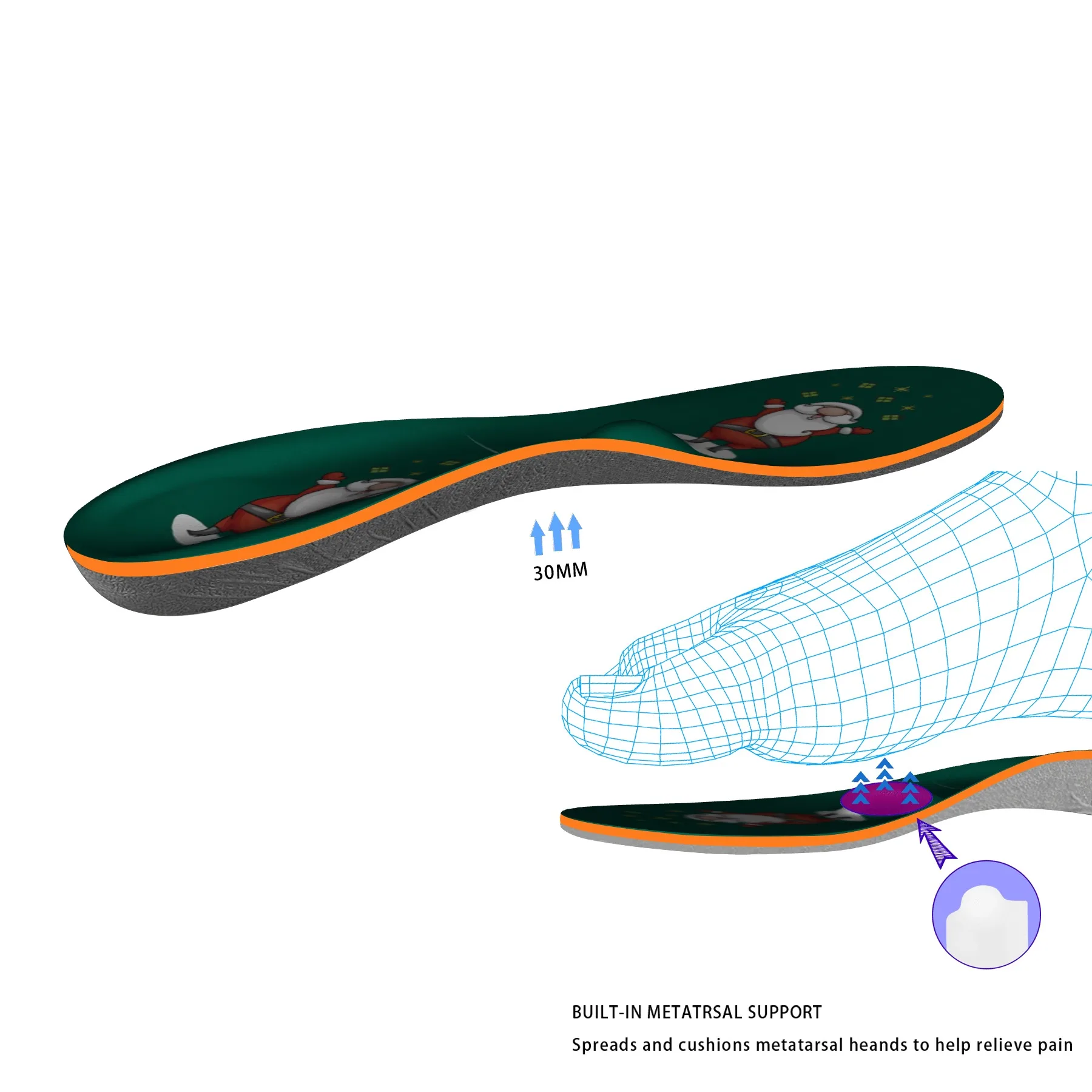 Ортопедические стельки с подогревом для мужчин и женщин коррекция плоскостопия