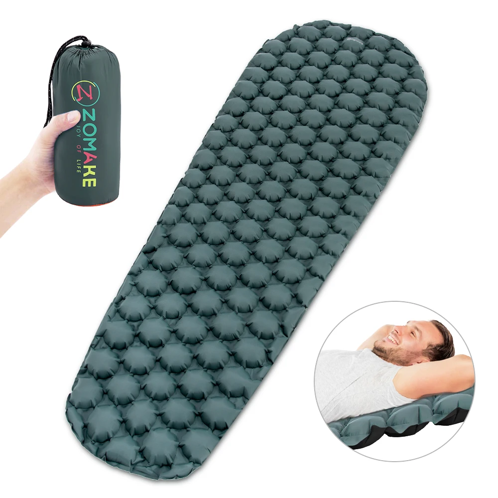 

Zomake ultralight sleeping pad fast filling air bag camping sleeping mattress trekking hiking camping mattress inflatable Single