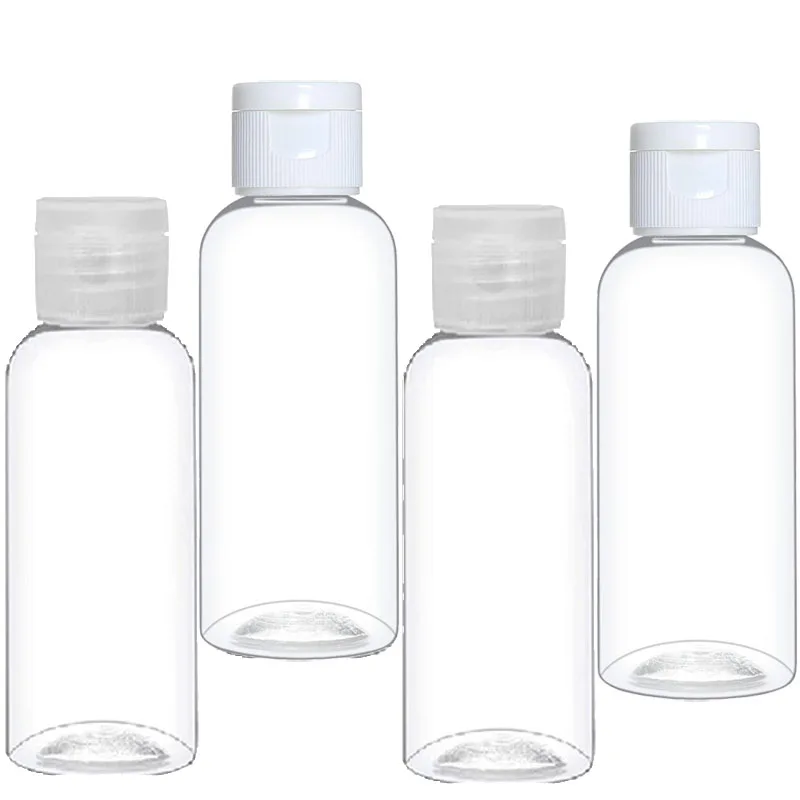 50Pcs 10/30/50/60/100ml Empty Lotion Bottle Refillable Clear Plastic Small Liquid Bulk Containers for Travel Lotion Shampoo