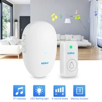 kerui m521 outdoor wireless doorbell smart home security welcome chime kit door bell alarm led light outdoor button battery