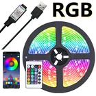 Светодиодные ленты огни USB RGB 2835 Цвет Bluetooth ИК пульт дистанционного гибкие лампы Диод DC5V ТВ подсветки ночное освещение LED luces 5 м