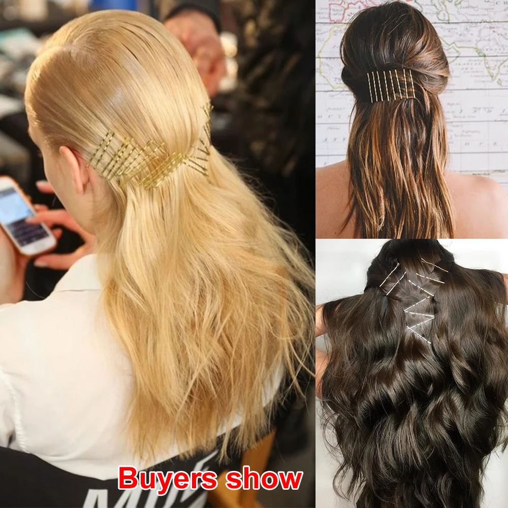 Женская заколка пряжка для волос черная/Золотая длиной 5 см| |