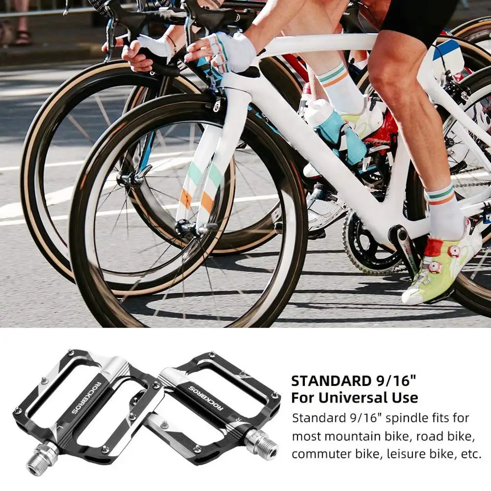 ROCKBROS Bike Pedals MTB Aluminum CNC Alloy Sealed DU Bearing Non-slip Spikes Wearable Accessories | Спорт и развлечения