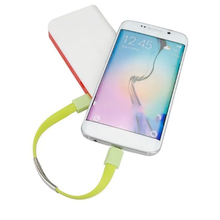 Мини короткий плоский браслет Micro USB 2 0 кабель для зарядки и синхронизации данных