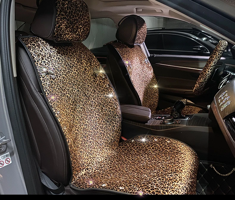 Автомобильные аксессуары для женщин Леопардовый принт бант дизайн